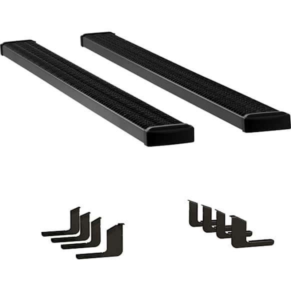 2014 Toyota Tundra - 7 in. Grip Step Series, Running Boards, Powdercoated Textured Black, Non-Powered, Aluminum, Set of 2
