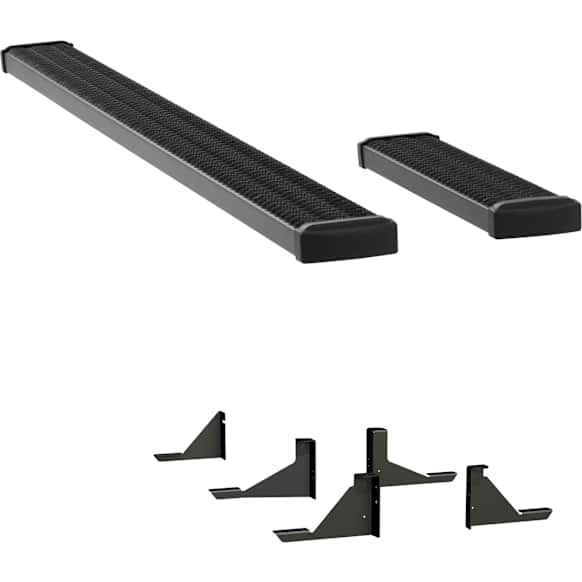 415100-400344 Running Boards, Powdercoated Textured Black, Aluminum, 36 in. and 98 in. Length, 135.0 in. Wheelbase, For Long/Short Models, 7 in. Grip Step Series