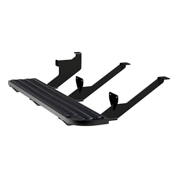 495154-401801 Running Boards, Powdercoated Textured Black, Aluminum, 9.5 in. Wide Stepping Surface, 54 in. Length, Rounded Front Corner, Grip Step Series