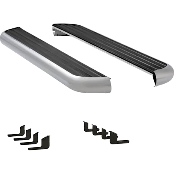 575088-570752 Running Boards, with Polished Stainless Steel Trim, Crew Cab Pickup, 6 1/2 in. MegaStep Series