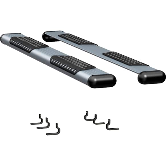 583078-570922 Running Boards, Powdercoated Silver, Aluminum, Extended Cab Pickup, O-Mega II 6 in. Series