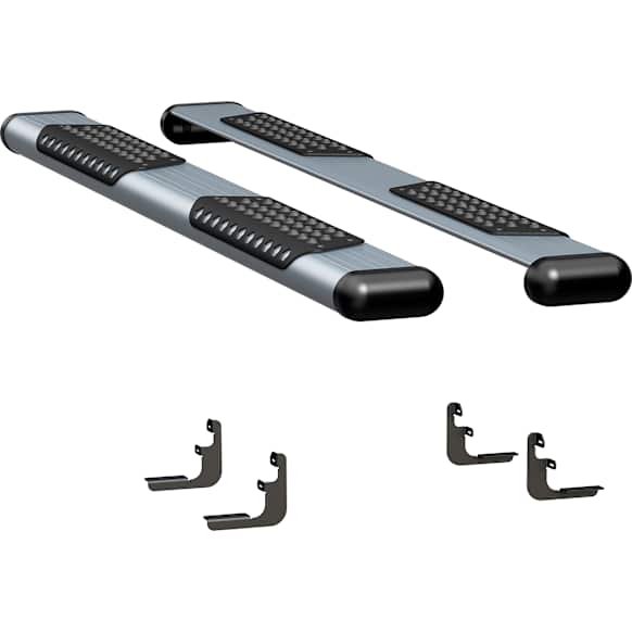 583078-571521 O-Mega II 6 in. Series Running Boards, Powdercoated Silver Non-Powered Aluminum Set of 2