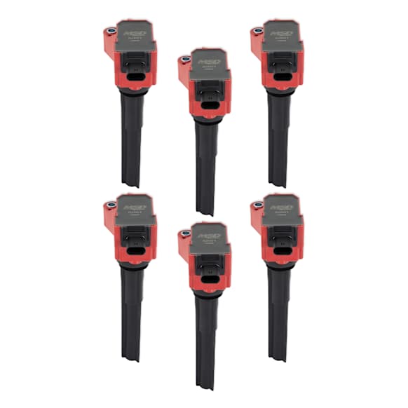 826016 Universal, MSD Ignition Coil - Ford EcoBoost - 2.7L / 3.0L V6 - Red - 6-Pack