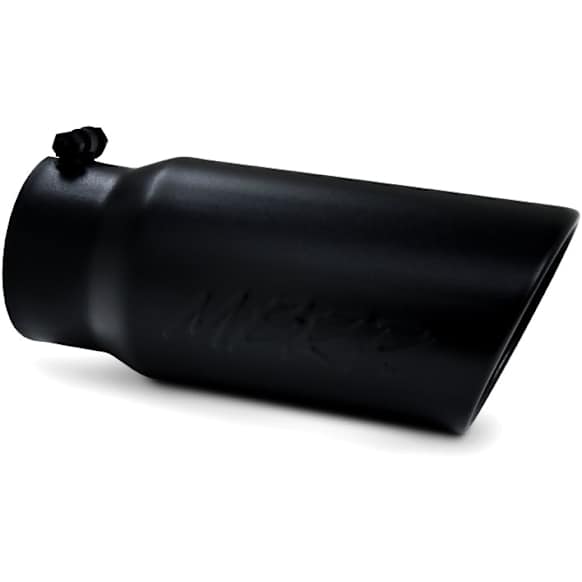 T5051BLK Black Series Exhaust Tip - Powdercoated Black, Stainless Steel, Single, Universal, Sold Individually