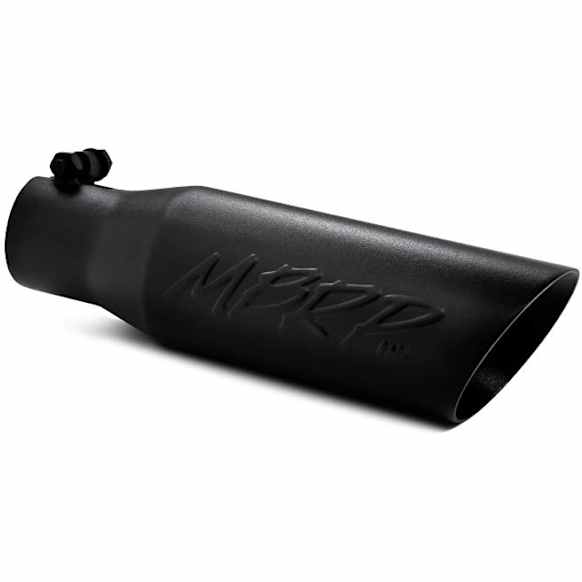 T5106BLK Black Series Exhaust Tip - Powdercoated Black, Stainless Steel, Single, Universal, Sold Individually