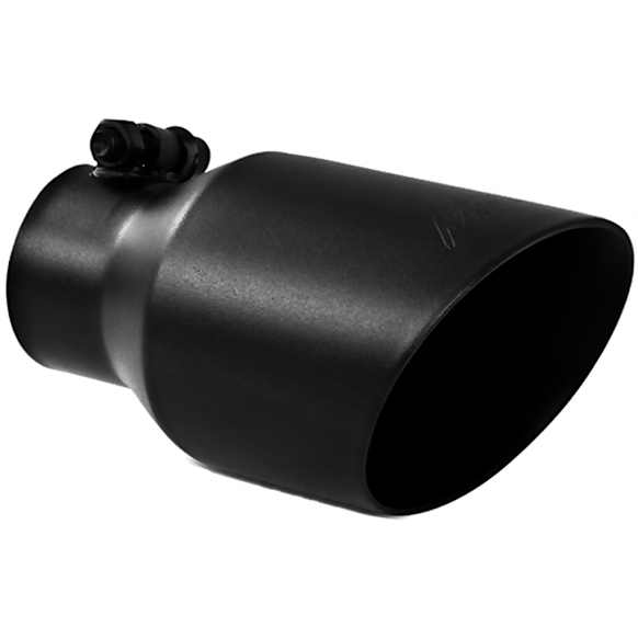 T5123BLK Black Series Exhaust Tip - Powdercoated Black, Stainless Steel, Single, 2.5in. inlet, 8in. Long, 4in. Outlet, Sold Individually