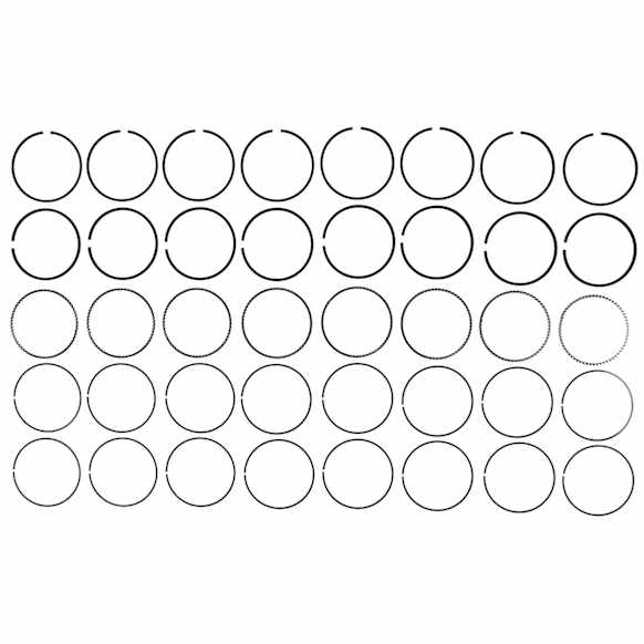 2010 Ford F-150 - Piston Ring Set, 5.4L 8Cyl, VIN V, With Triton Engine, Shallow Groove, Axial Height UCR-1.5mm, LCR-1.5mm, OCR-3.0mm, Ring Type UCR:RF-13PF, LCR:THM-13, OCR: CP-20, Size Standard, OE Replacement Series