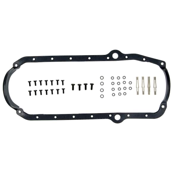 1979 Oldsmobile Cutlass Supreme - Oil Pan Gasket, 8 Cyl 5.0L, Molded Rubber, Contians Oil Pan Bolts and Washers, Fits Right and Left Hand Dip Stick
