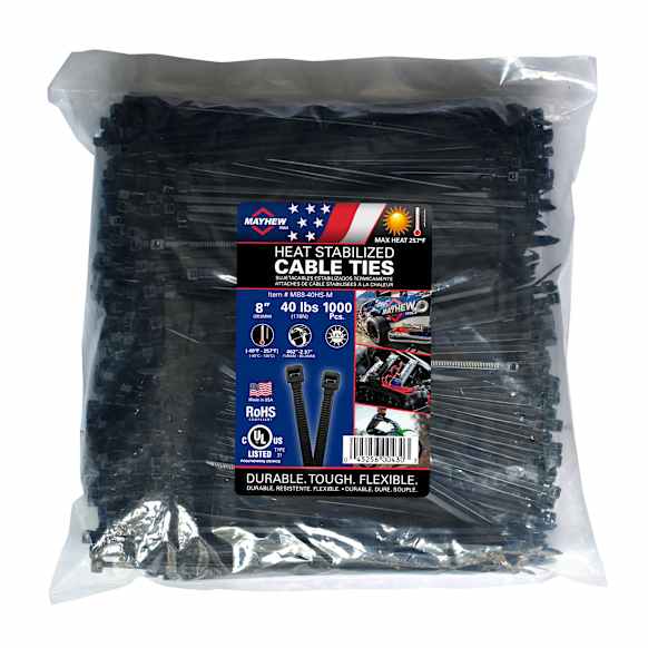 MB8-40HS-M Heat Stabilized Cable Ties, 8 in., 40 lbs., 1000/Bag