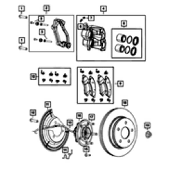 06513404AA Brake Caliper Bolt - Direct Fit, Sold Individually