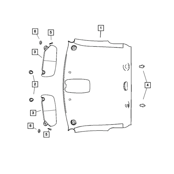1DC48TL2AA Sun Visor, Direct Fit, Sold Individually