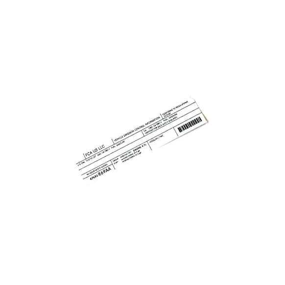 47480869AA Direct Fit Emission Label, Sold Individually