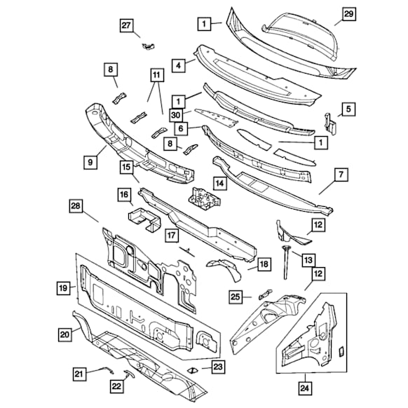 2018 Dodge Grand Caravan - Cowl Seal