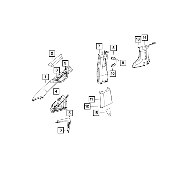 5SC18PD2AC Direct Fit Interior Quarter Panel Trim Panel, Sold Individually