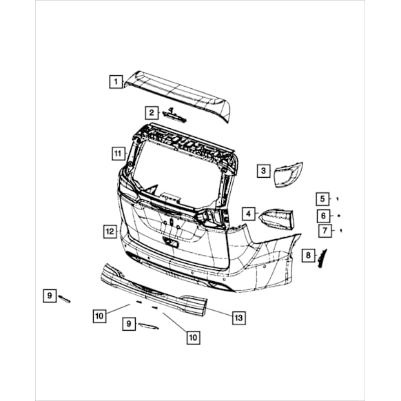68230394AA Rear, Driver or Passenger Side Bumper Reflector