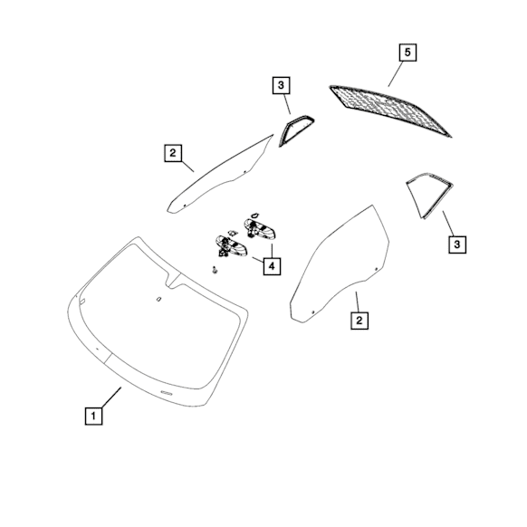 68253430AA Direct Fit Windshield, Sold Individually