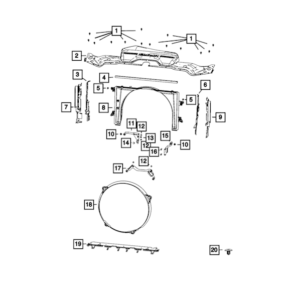 68359245AB Direct Fit Radiator Support Seal, Sold Individually
