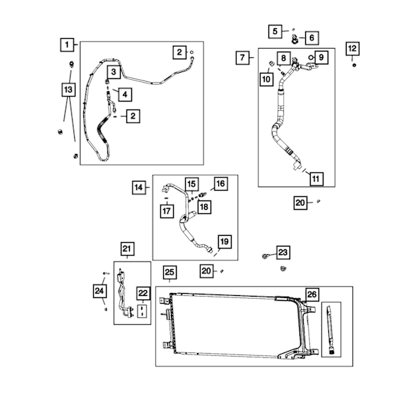 68437107AA Direct Fit A/C Discharge and Liquid Line, Sold Individually
