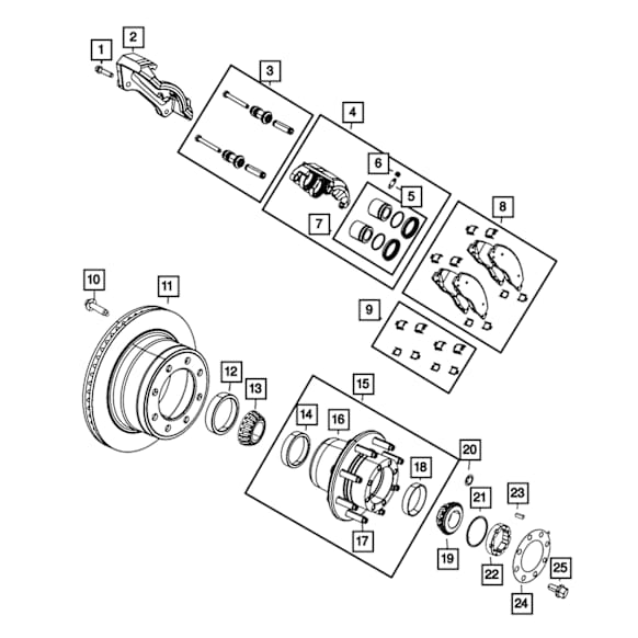 68454742AA Rear, Driver or Passenger Side, Outer Wheel Bearing, Sold Individually