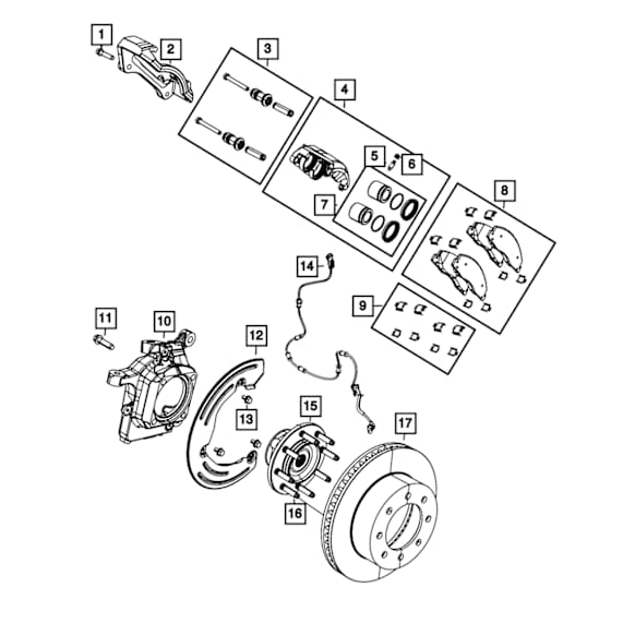 68461656AC Front OE Replacement Series Semi-metallic Brake Pad Set