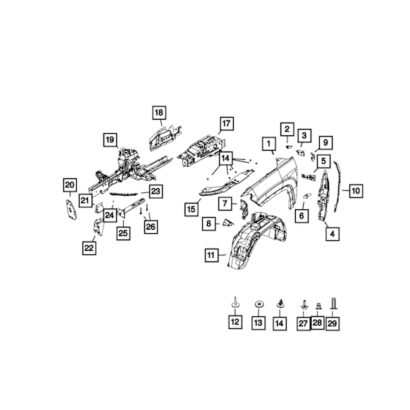 68495433AA Direct Fit Fender Finisher, Sold Individually