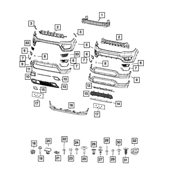 68499115AA Sport Utility Front Bumper