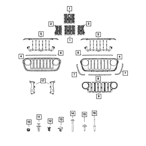 6CG99TZZAC Direct Fit Grille Trim Ring Set, Sold Individually