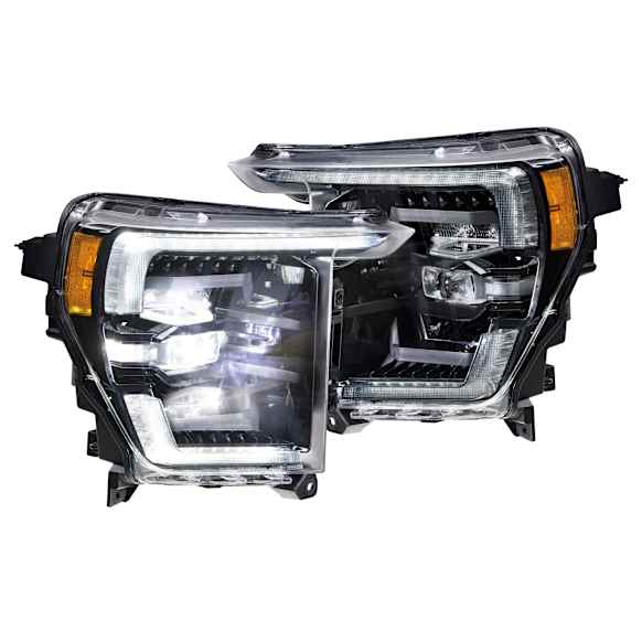 LF498 Driver and Passenger Side LED Headlight, With bulb(s), Clear Lens, Black Interior, XB LED Series