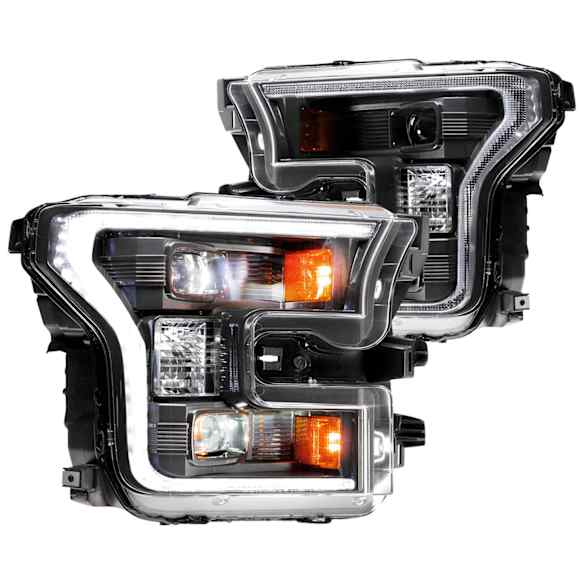 LF550 Driver and Passenger Side Halogen/LED Combo Headlight, Without bulb(s), Clear Lens, XB LED Series