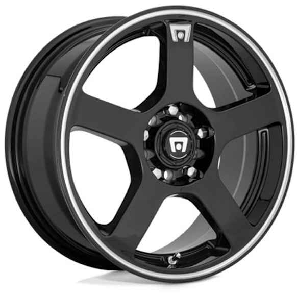 MR11656598340 Cast Aluminum Gloss Black with Machined Flange Wheel, 15 in. X 6.5 in., 4 x 100 mm / 4 x 114.3 mm Bolt Pattern