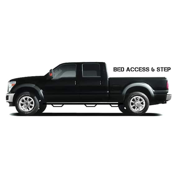 C01105CC-6-TX N-Fab Bed Access Nerf Bars Powdercoated Textured Black, Covers Wheel to wheel - Set of 2