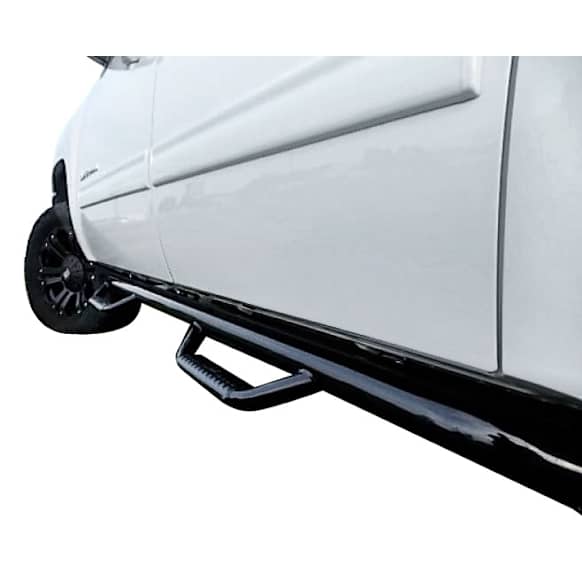 C0780CC N-Fab Cab Length Nerf Bars Powdercoated Black, Covers Cab Length - Set of 2