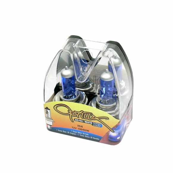 Bulb Set H4 Halogen Optilux Xenon White XB (12V 80/100W) - Replaces OE Number H71070201