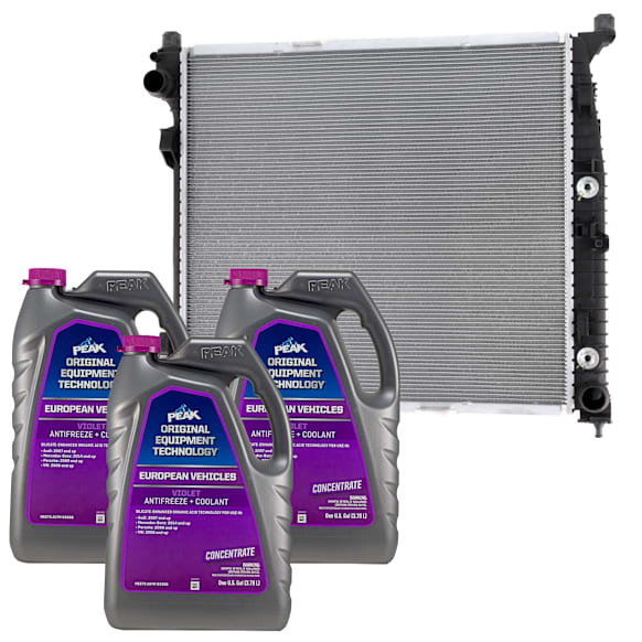 2014 Mercedes Benz ML350 Base - 4-Piece Kit Radiator, Gas Engine, 3.5L 6Cyl,  Includes (3) Coolant/Antifreeze and (1) Radiator