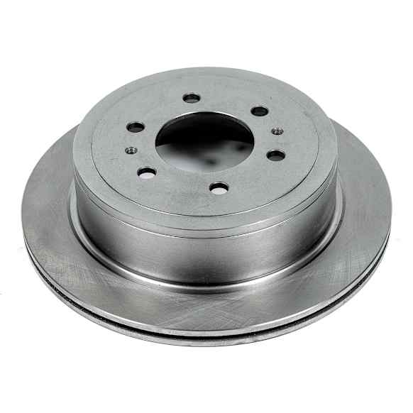 Rear, Driver or Passenger Side Brake Disc, Natural Finish, Plain Surface, Vented, 6 Lugs, Autospecialty By Powerstop