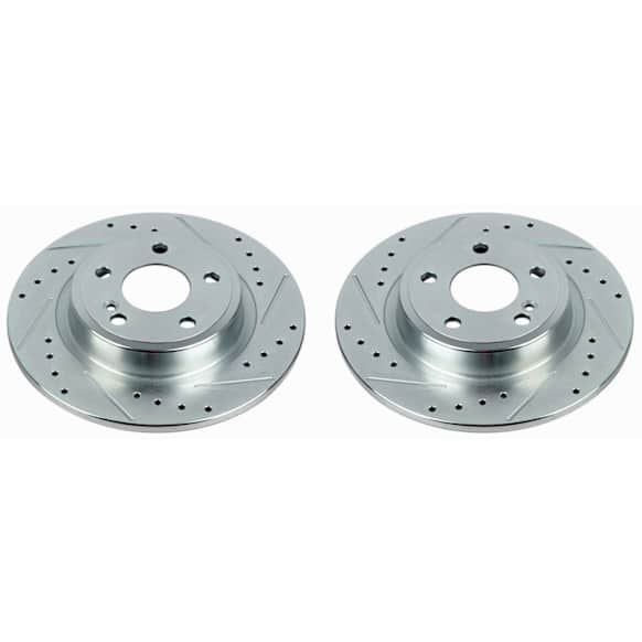 EBR1488XPR Rear Brake Disc, Cross-drilled and Slotted, Solid, 5 Lugs,, Evolution Drilled & Slotted Series