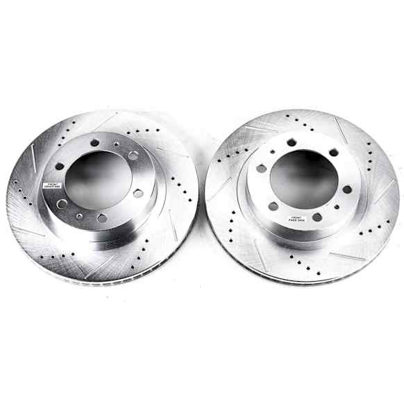 JBR1121XPR Front Brake Disc, Silver zinc-plated, Cross-drilled and Slotted, Vented, 6 Lugs, 319.02 mm, Evolution Drilled & Slotted Series