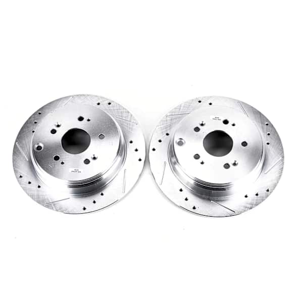 JBR1158XPR Rear Brake Disc, Silver zinc-plated, Cross-drilled and Slotted, Solid, 5 Lugs, 304.29 mm, Evolution Drilled & Slotted Series