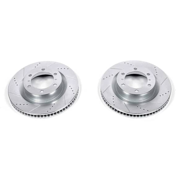 2012 Toyota 4Runner - Front Brake Disc, Silver zinc-plated, Cross-drilled and Slotted, Vented, 6 Lugs, 338.07 mm, 4.0L 6Cyl, Evolution Drilled & Slotted Series