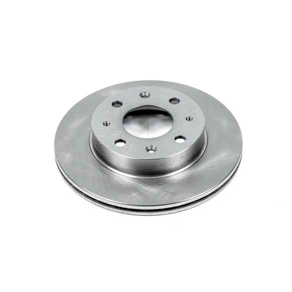JBR155 Front, Driver or Passenger Side Brake Disc, Natural Finish, Plain Surface, Vented, 4 Lugs, Autospecialty By Powerstop
