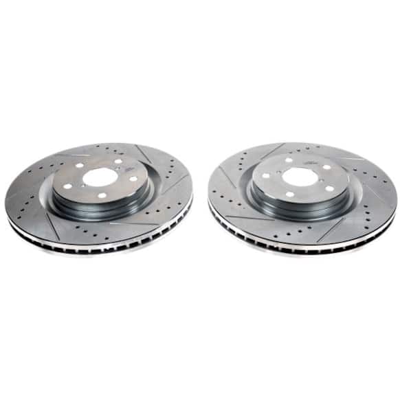 JBR1787XPR Front Brake Disc, Cross-drilled and Slotted, Vented, 5 Lugs, Evolution Drilled & Slotted Series