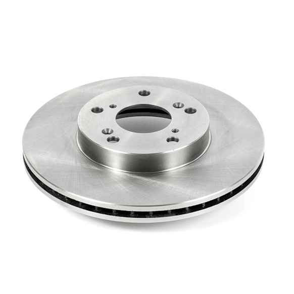 JBR709 Front, Driver or Passenger Side Brake Disc, Natural Finish, Plain Surface, Vented, 5 Lugs, Autospecialty By Powerstop
