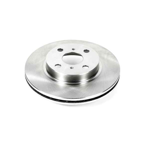 JBR741 Front, Driver or Passenger Side Brake Disc, Natural Finish, Plain Surface, Vented, 4 Lugs, Autospecialty By Powerstop