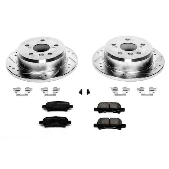 K2417 Rear Brake Disc and Pad Kit, Silver zinc-plated, Cross-drilled and Slotted, 5 Lugs, 269 mm, Carbon Fiber Ceramic, Z23 Evolution Sport Series