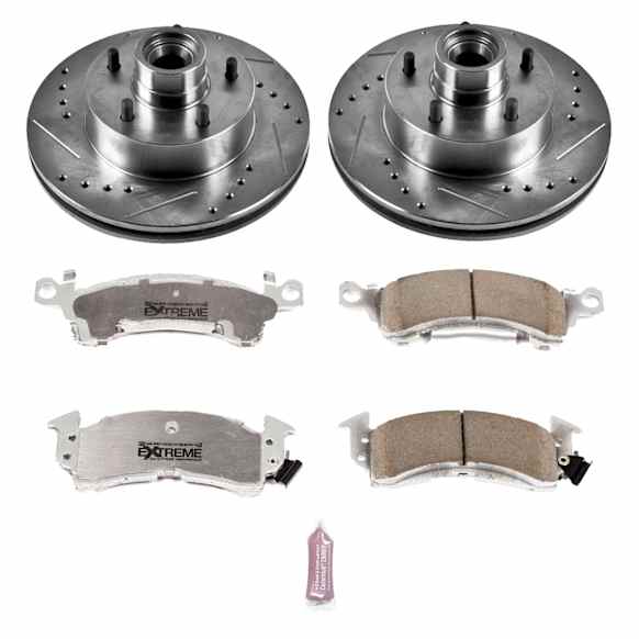 K2580-26 Front Brake Disc and Pad Kit, Cross-drilled and Slotted 5 Lugs 280 mm Carbon Fiber Ceramic Z26 Street Warrior Carbon-Fiber Ceramic Series