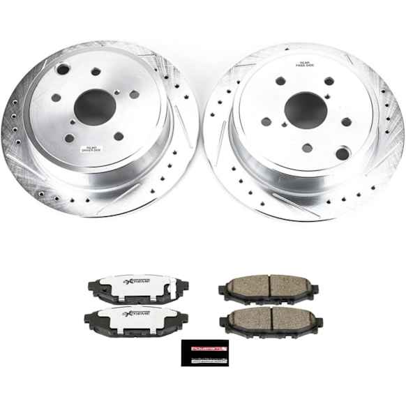 K6977-26 Rear Brake Disc and Pad Kit, Cross-drilled and Slotted 5 Lugs 285.7 mm Carbon Fiber Ceramic Z26 Street Warrior Carbon-Fiber Ceramic Series