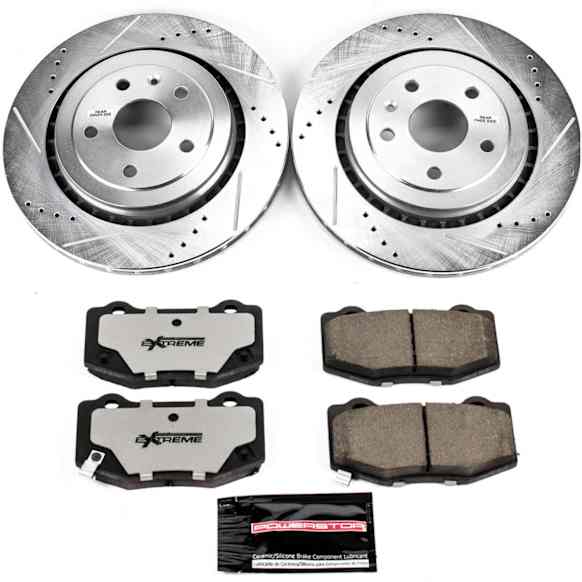 K7045-26 Rear Brake Disc and Pad Kit, Cross-drilled and Slotted 5 Lugs 339 mm Carbon Fiber Ceramic Z26 Street Warrior Carbon-Fiber Ceramic Series