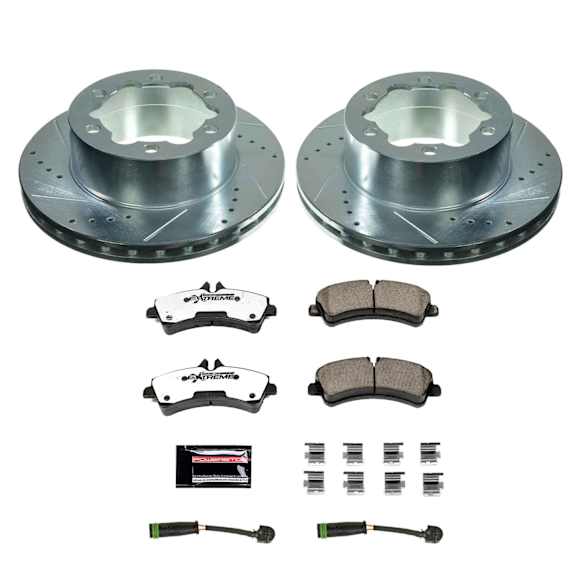 K7094-36 Rear Brake Disc and Pad Kit, Cross-drilled and Slotted, 6 Lugs, 303 mm, Carbon Fiber Ceramic, Z36 Extreme Truck And Tow