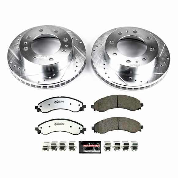 K8746-36 Front Brake Disc and Pad Kit, Cross-drilled and Slotted 8 Lugs 325 mm Carbon Fiber Ceramic Z36 Extreme Truck And Tow