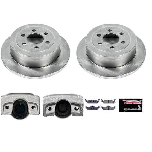 KCOE2192 Rear Brake Kit With Calipers, Plain Surface 6 Lugs 312 mm Natural Caliper, Ceramic, Z17 OE Replacement